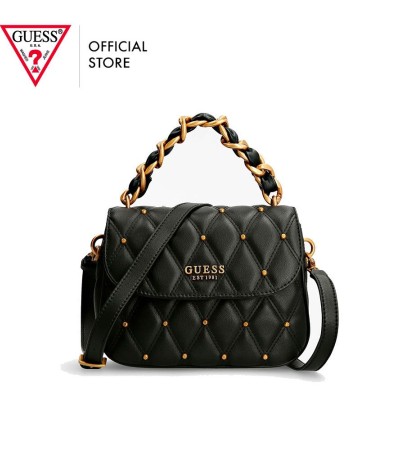GUESS女式Triana黑色翻盖单肩包 GUESS女式Triana黑色翻盖单肩包